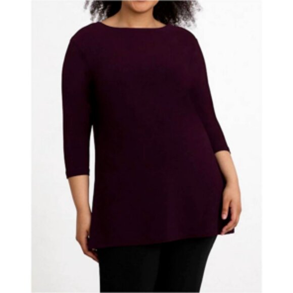 Sympli Canada Tunic Top Nu Ideal Wrinkle Resistant Easy Care Plum 12 - Picture 10 of 10